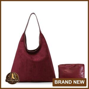 Large Faux Suede Tote Bag for Women - Everyday Work Purse